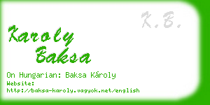 karoly baksa business card
